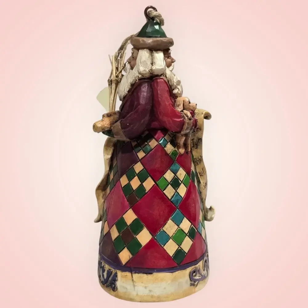 Jim Shore Heartwood Creek He Knows Naughty / Nice Santa 2006 Double Sided Enesco